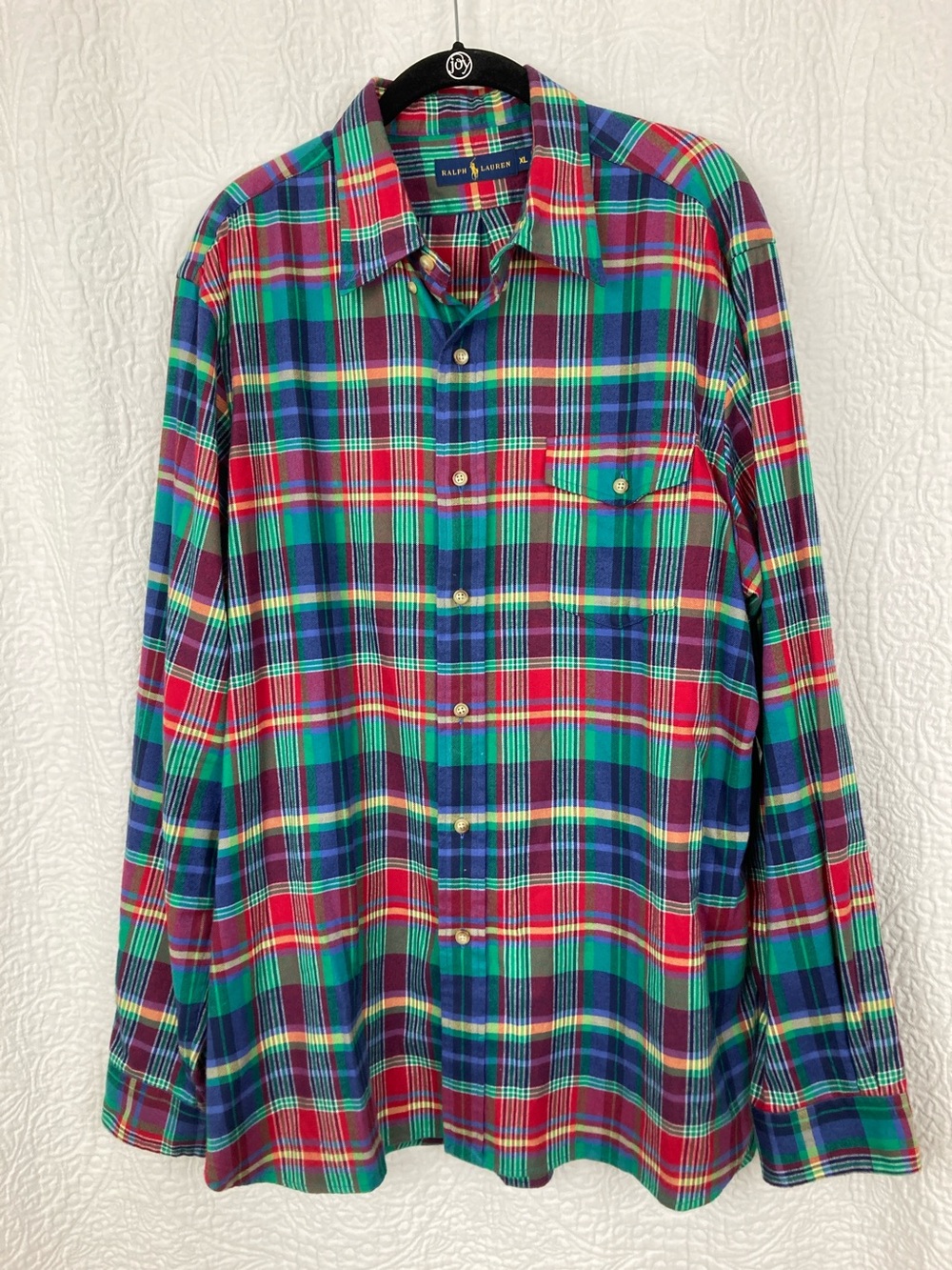 VTG Ralph Lauren Blue Label Men’s Plaid Flannel Shirt sz XL